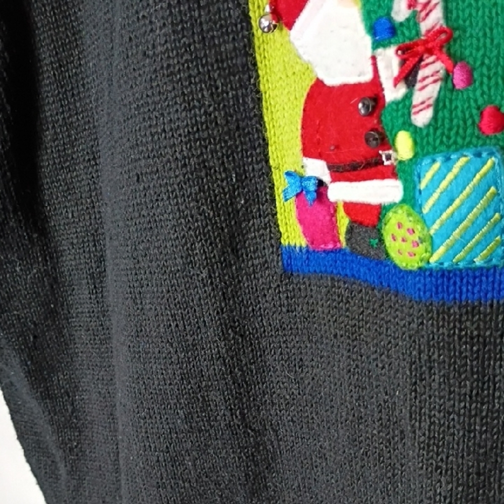 Marisa Christina 2000 Ugly Christmas Sweater 2X – Santa Under Tree Vintage - Picture 6 of 9